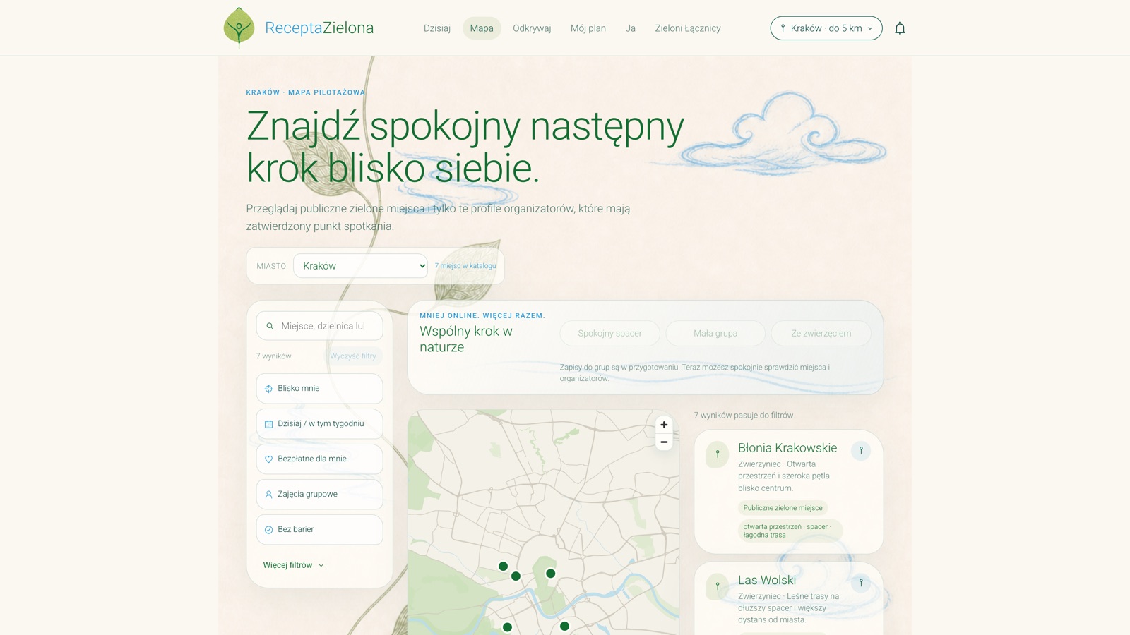 Mapa zielonych miejsc
