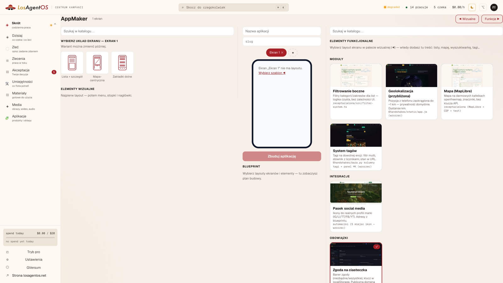 AppMaker — składanie aplikacji