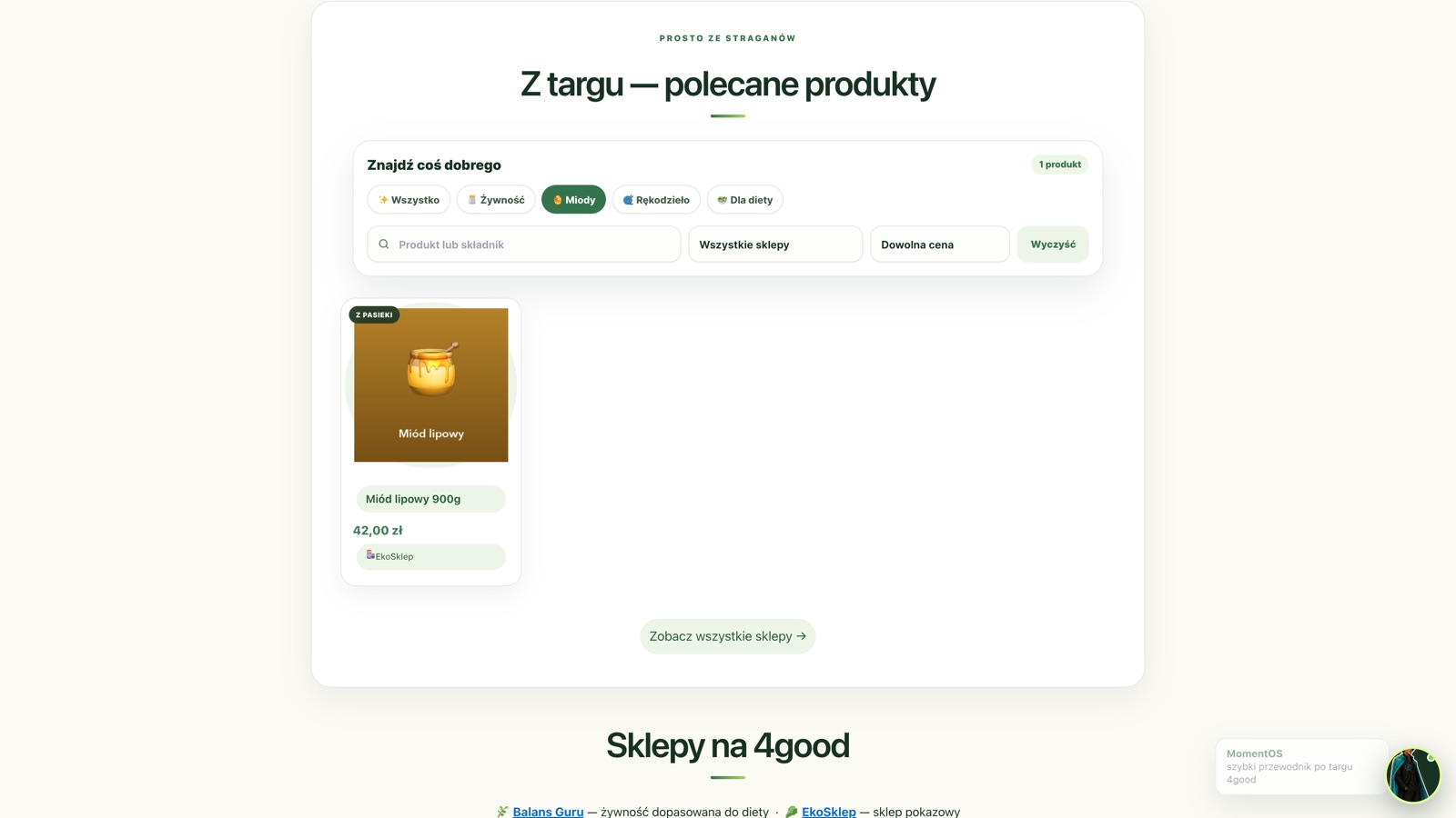 Filtr kategorii — miody